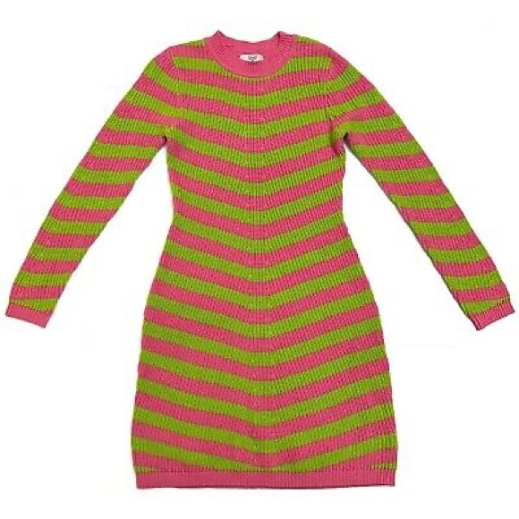 Victor Glemaud target pink lime green striped sweater dress - Picture 3 of 8